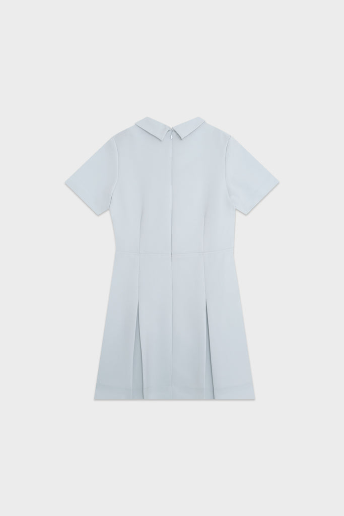 Dress Anak, Dress Kids, LBS Kids, Chelsea Olivia, Powder Blue, Antique White, Dress Anak Perempuan, Flare Dress, Belt Dress, Pleated Dress