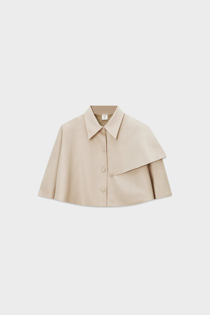 Kids cape outer, outer anak model cape, layered cape top for kids, atasan anak dengan model cape, kids cape with covered button closure, outer anak stylish, fashion anak modern, adorable kids cape outer, outer anak, cape outer anak perempuan, luaran anak perempuan.