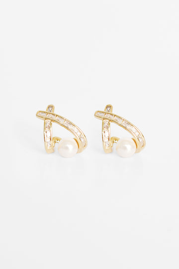 anting mutiara, anting, earring gold