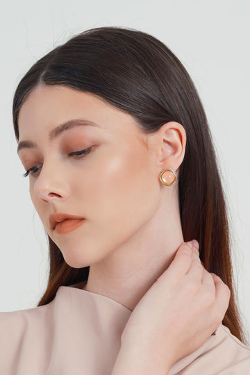 Anting tusuk, earrings gold, anting tusuk emas, anting bulat, anting bulat emas