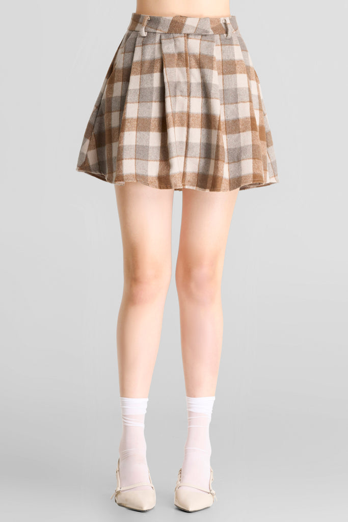 Skort, skort wanita, bawahan wanita, mini skort, rok celana, skort pesta, skirt motif kotak kotak, bottom wanita, bawahan wanita elegant, Skort LOOKBOUTIQUESTORE