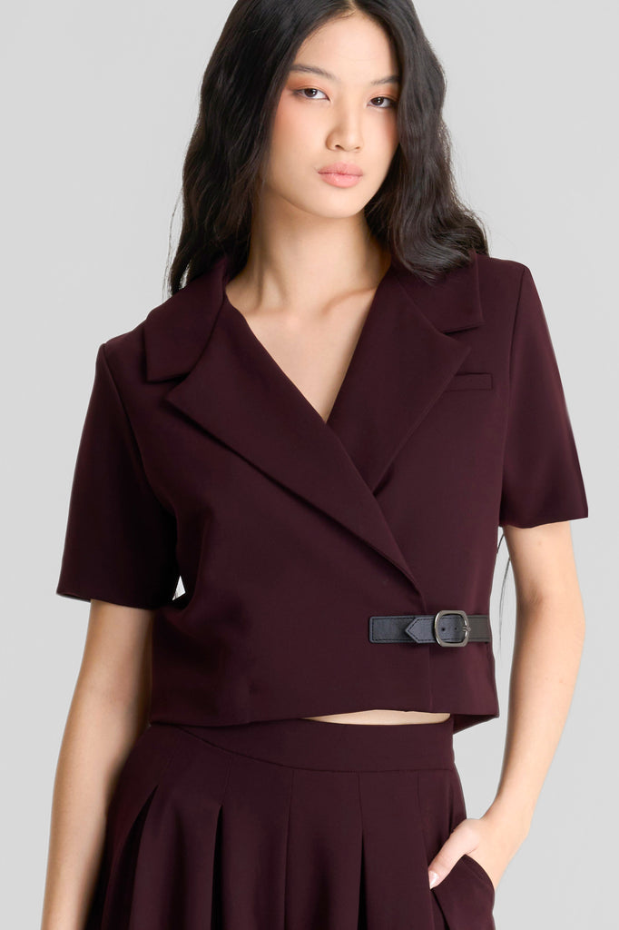 Top,top wanita, atasan wanita, atasan wanita berkerah, top v neck, top belt pinggang, Women’s office top, top elegant, atasan wanita LOOKBOUTIQUESTORE