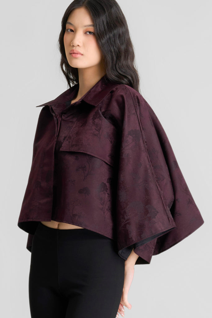 Cape, crop cape, atasan wanita, loose cape, cape trendy, cape jacquard, cape elegant, outer wanita, outer oversized, Cape LOOKBOUTIQUESTORE