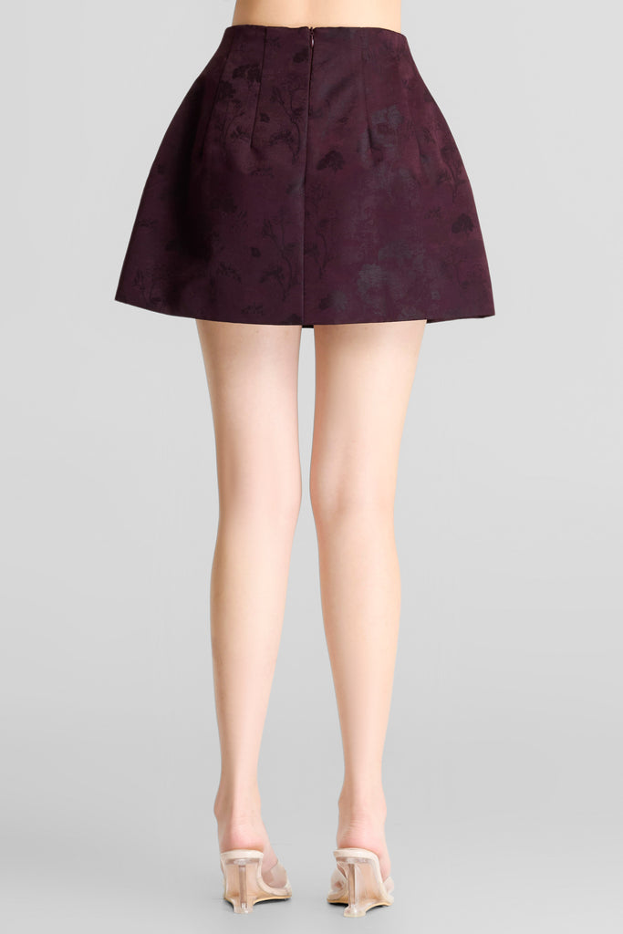 Skort, skort wanita, bawahan wanita, mini skort, rok celana, skort pesta, flower patern skort, skort jacquard, bottom wanita, bawahan wanita elegant, Skort LOOKBOUTIQUESTORE