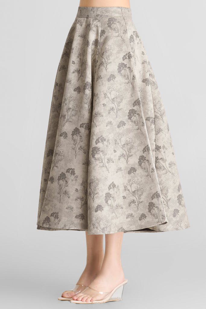 Skirt, jacquard skirt, bawahan wanita, rok, skirt formal, midi skirt, rok pesta, rok trendy, rok casual, skirt a-line, skirt simple,  skirt LOOKBOUTIQUESTORE