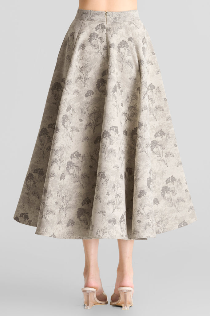 Skirt, jacquard skirt, bawahan wanita, rok, skirt formal, midi skirt, rok pesta, rok trendy, rok casual, skirt a-line, skirt simple,  skirt LOOKBOUTIQUESTORE