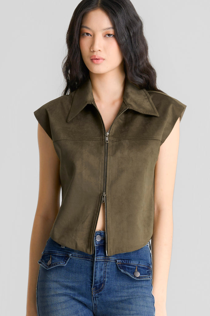 Top, zipper top, atasan wanita, top wanita,atasan berkerah,top resleting depan, Top lbs, LOOKBOUTIQUESTORE