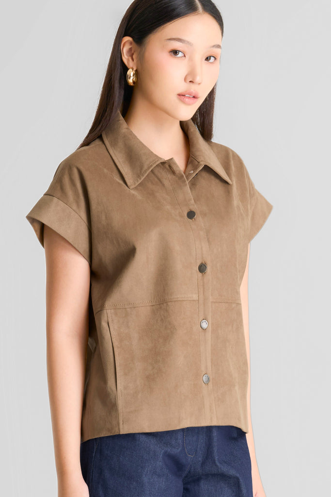 Top Kancing Depan, Top Oversized, Women Top Oversized, Top Lengan Pendek, Top Oversize Keren, Top Oversize Kekinian, Top Wanita, Top Oversized LBS, LOOKBOUTIQUSTORE