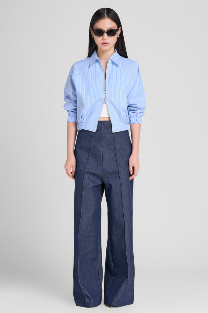 Jacket, striped jacket, jacket wanita, jacket sporty, batwing jacket, jacket picket depan, atasan wanita, striped jacket LOOKBOUTIQUESTORE