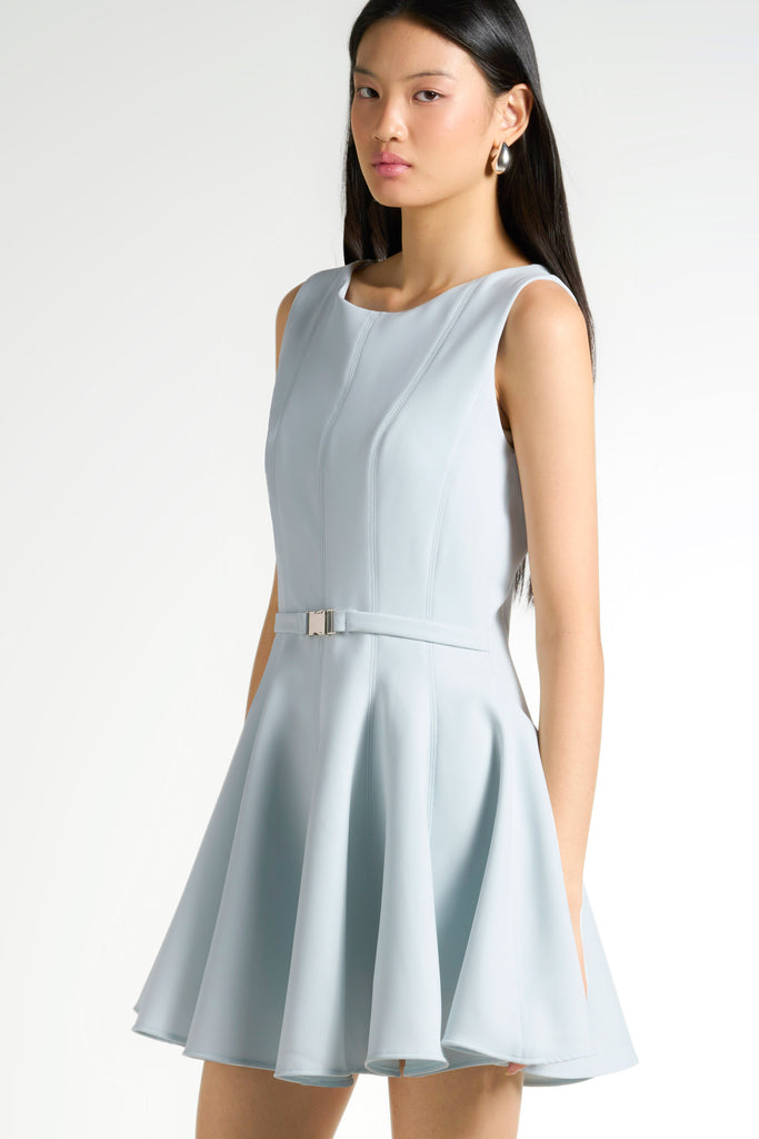 Sleeveless Dress, Dress Wanita, Dress, LBS, Chelsea Olivia, Antique Whte, Dark Choco, Powder Blue, Bell Dress, Flare Dress