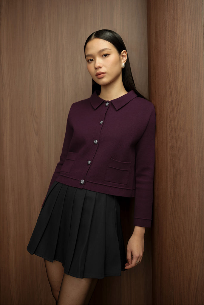 Cardigan knit wanita kombinasi denim,Knit outer modern,Cardigan rajut casual elegan,Outer knit lengan panjang wanita,Cardigan crop kekinian,Knit cardigan kombinasi warna,Atasan rajut formal casual wanita,Outer knit stylish,Cardigan rajut Korean style,Knit crop cardigan dengan kantong depan,Knit outer,Cardigan knit, LOOKBOUTIQUESTORE