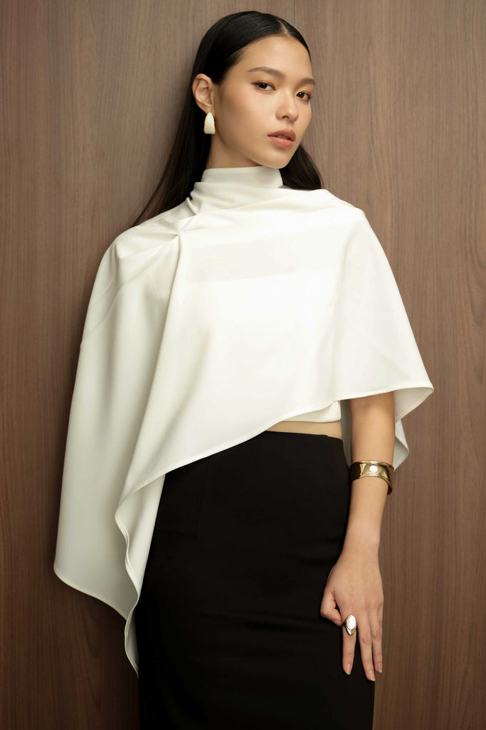 Cape, crop cape, atasan wanita, loose cape, cape trendy, cape jacquard, cape elegant, outer wanita, outer oversized, Cape LOOKBOUTIQUESTORE