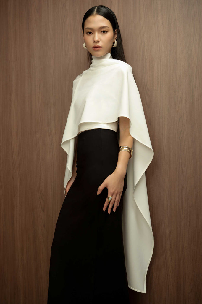 Cape, crop cape, atasan wanita, loose cape, cape trendy, cape jacquard, cape elegant, outer wanita, outer oversized, Cape LOOKBOUTIQUESTORE